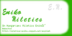 eniko miletics business card